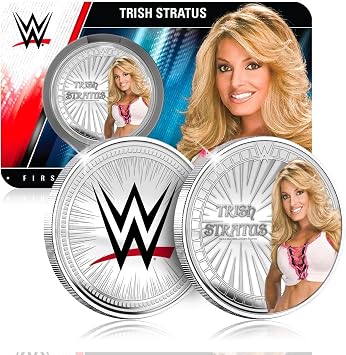 FANTASY CLUB Trish Stratus WWE 32 mm Official Collectible Coin Tribute to The Queen of The Ring and 7-Time Womens Champion Limited Edition for Fans and Collectors
