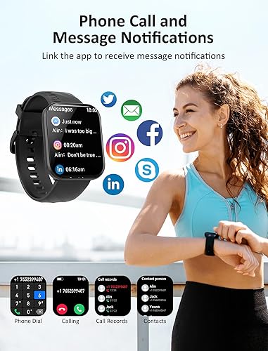 Miniatura 2 de Kumi Reloj inteligente para hombre, reloj inteligente de 1.96 pulgadas para Android iOS (respuestahacer llamadas), frecuencia cardíaca, SpO2 y