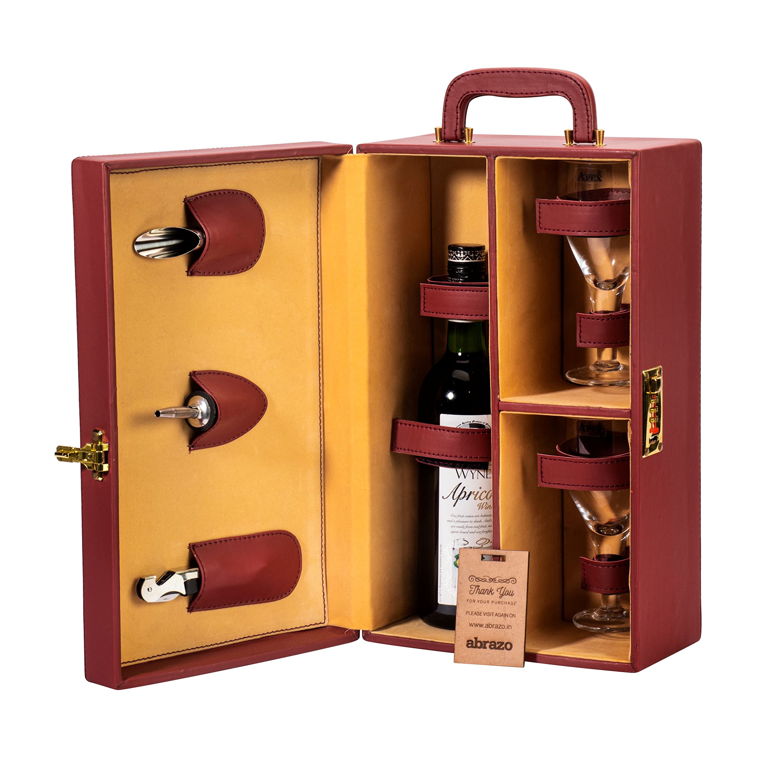 Abrazo Wine Set | Leatherette Box | Barset | Bar Tool Set (Wine)