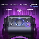 W-KING Bluetooth Speaker Loud, 180W Peak Party Portable Outdoor Haut Parleur Speaker Wireless Boom Box/4 Drivers(2 * 4.04’’ Woofer)-80W Deep Bass Tube, Huge 105dB Sound, Lights/IPX5/EQ/24H/USB/TF/AUX