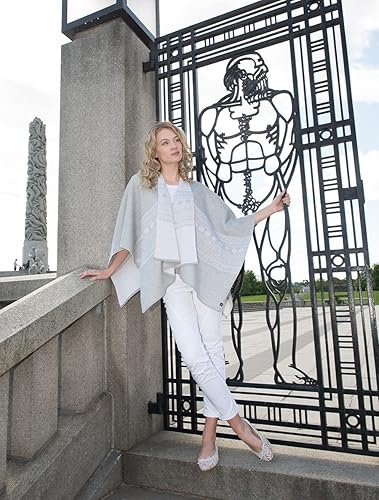 Miniatura 4 de Noruego Womens 100% Lana Merino Wrap Capa Chal Poncho suéter Escudo