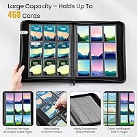 Vista 4 de Carpeta de 9 bolsillos para tarjetas coleccionables con 500 fundas para tarjetas, 26 páginas de carga lateral con capacidad para 468 tarjetas
