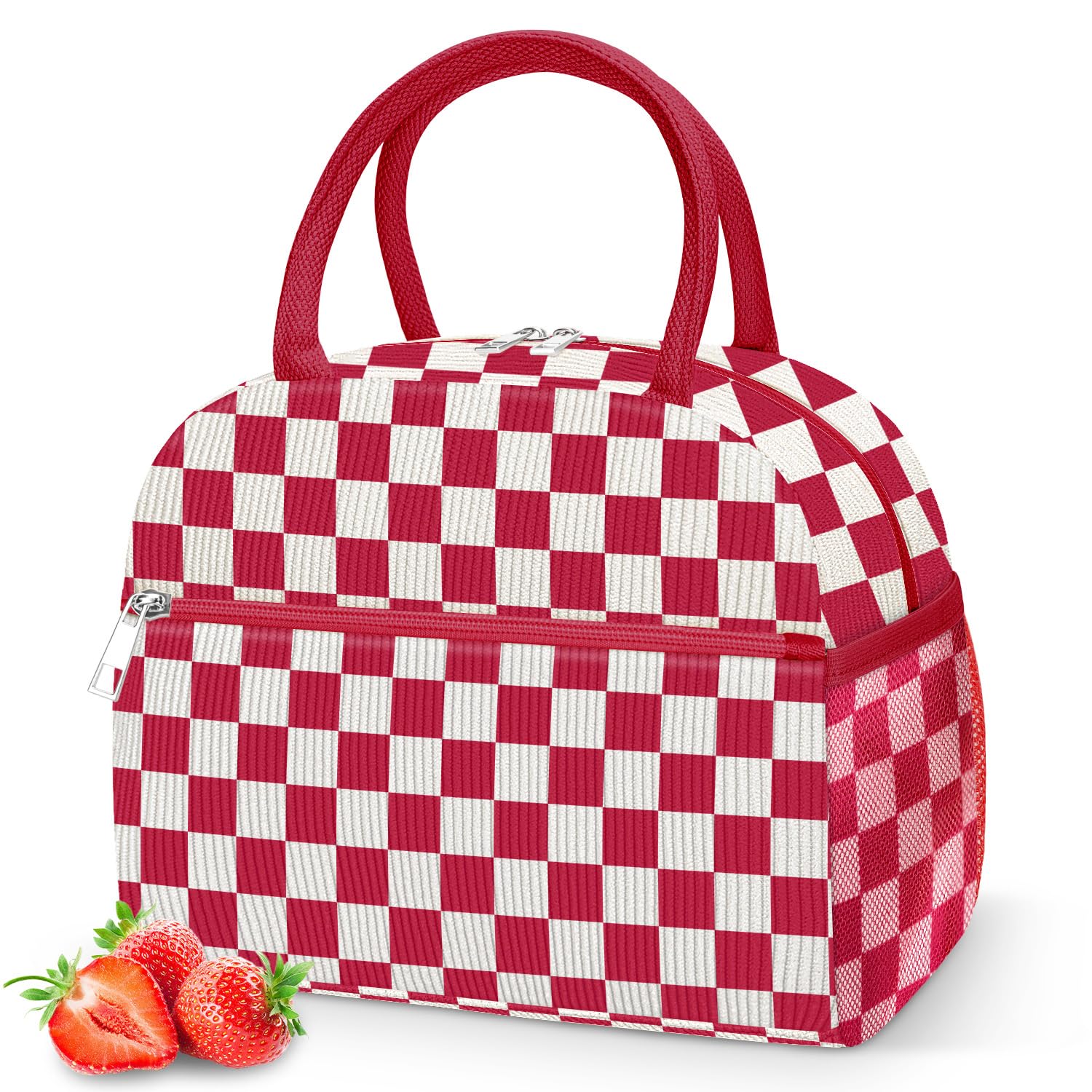 DALINDA Corduroy Lunch Bag Lunch Box for Women Men,Cute Insulated Lunch Bags,Water-Resistant Cute Cooler Lunch Tote Bag, Reusable LunchBox Large Capacity for Work Travel Picnic