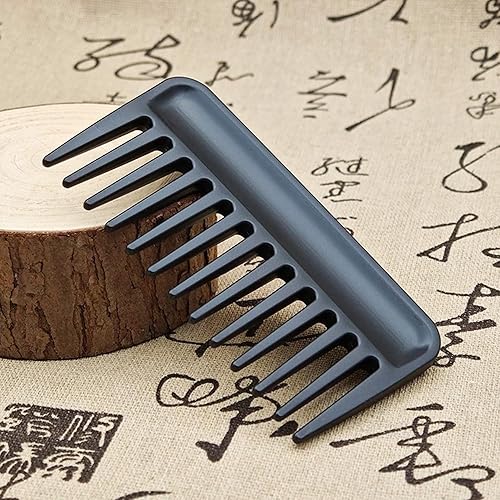 Miniatura 8 de Mini peine de dientes anchos, pequeño bolso de viaje, peine desenredante para barba para cabello rizado y ondulado, peine de cuidado portátil, peine