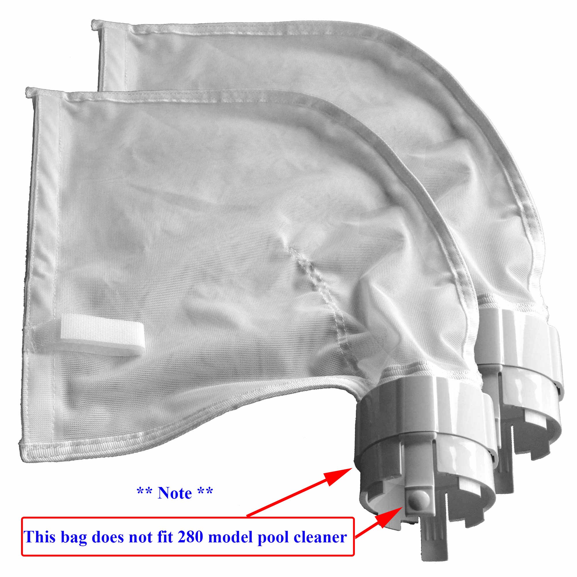ATIE Borsa Per Pulitore Piscina Con Cerniera - Ricambio Per Polaris 360/380, Modelli 9-100-1021 E 9-100-1014 - Confezione Da 2 Pezzi - 4