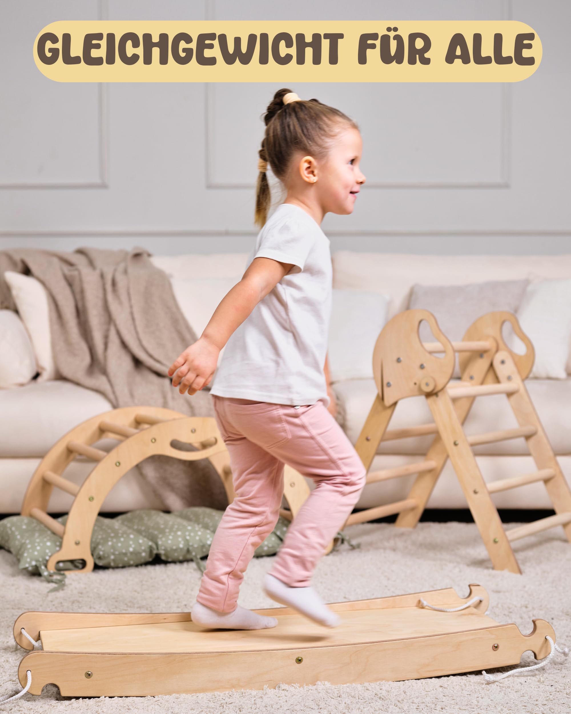 Goodevas Montessori zestaw rusztowań wspinaczkowych 5 w 1: do wnętrz, trójkąt wspinaczkowy, łuk wspinaczkowy z poduszką, zjeżdżalnia dla dzieci i do dodania sztuki, plac zabaw dla dzieci w wieku 1-3