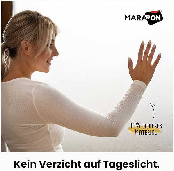 MARAPON Fensterfolie Blickdicht in Matt 0,30x2 m statisch haftende Sichtschutzfolie Fenster, Milchglasfolie Fensterfolie Blickdicht von aussen für Privatsphäre und UV-Schutz oder Fensterdekoration - 3