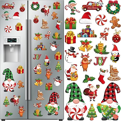 Juego de 25 imanes de gnomo de Navidad, Papá Noel, muñeco de nieve, imanes magnéticos para nevera, decoración de nevera de Navidad, decoración