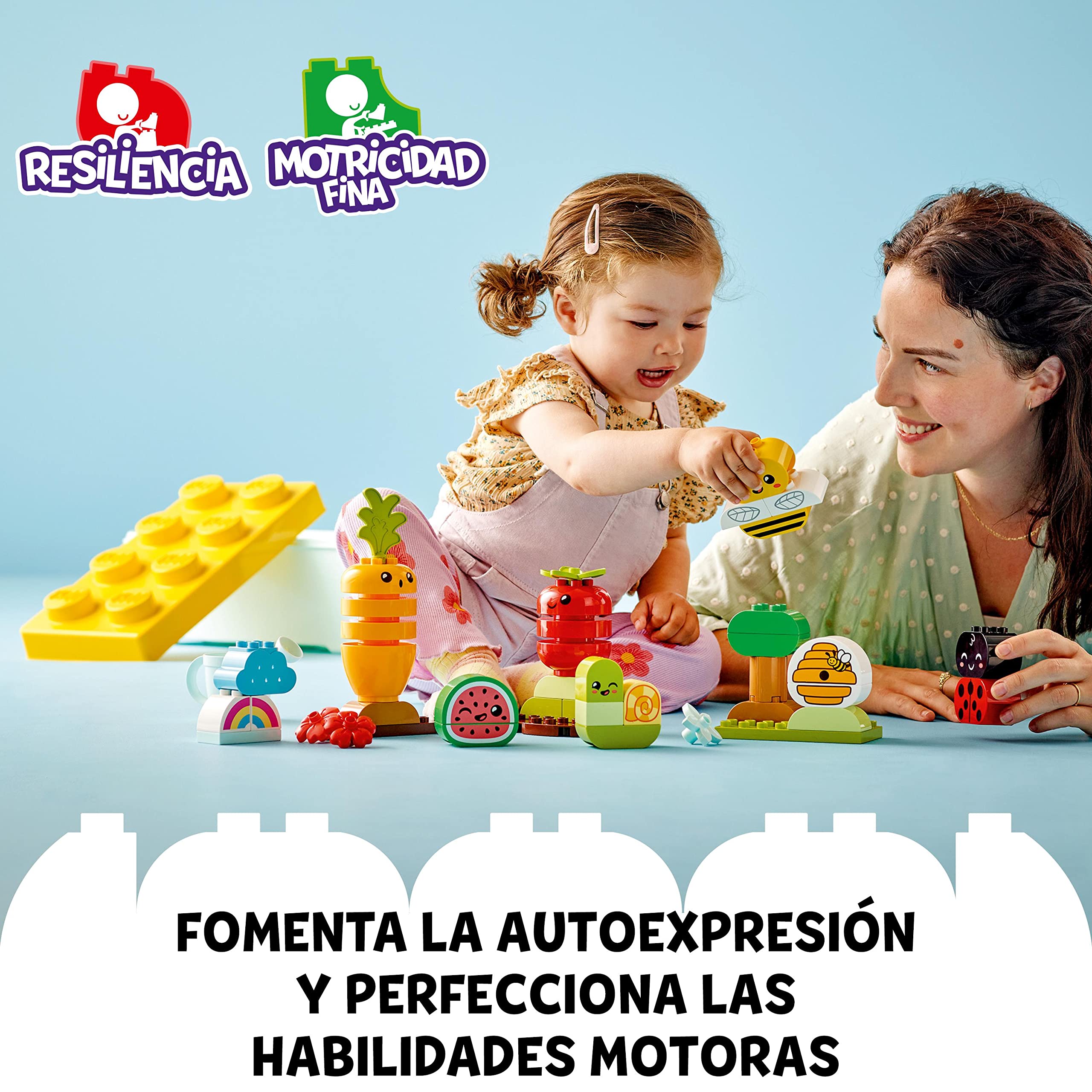 LEGO 10984 Duplo Huerto Orgánico con Caja de Almacenamiento, Juguetes para Bebés y Niños de 1 Año y Medio con Piezas de Fruta y Verdura, Juego Educativo, Regalo de Cumpleaños Infantil