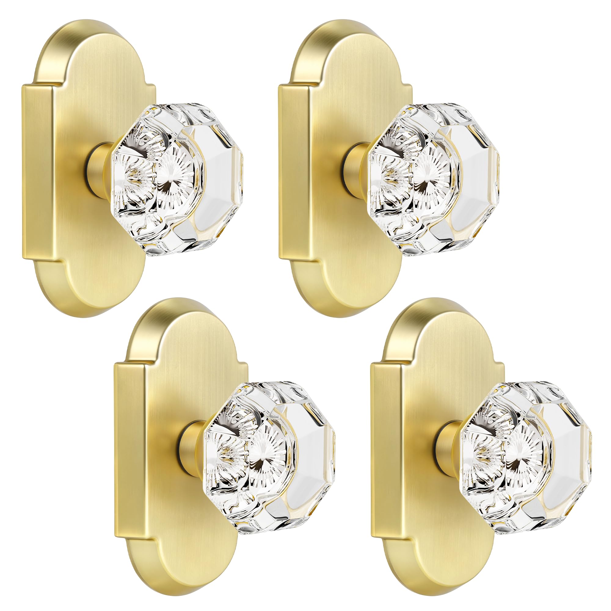 Crystal Privacy Door Knobs with Lock - BonKuDoo -27