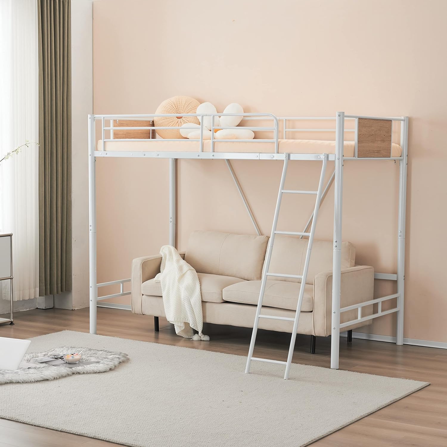 オーエスジェイ(OSJ) ロフトベッド パイプベッド セミダブル ホワイト