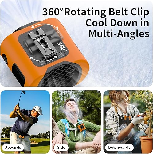 Miniatura 5 de Socool - Ventilador de cintura portátil de 14500 mAh con rotación de 360, mini ventilador personal recargable con clip personal para camisa, 67