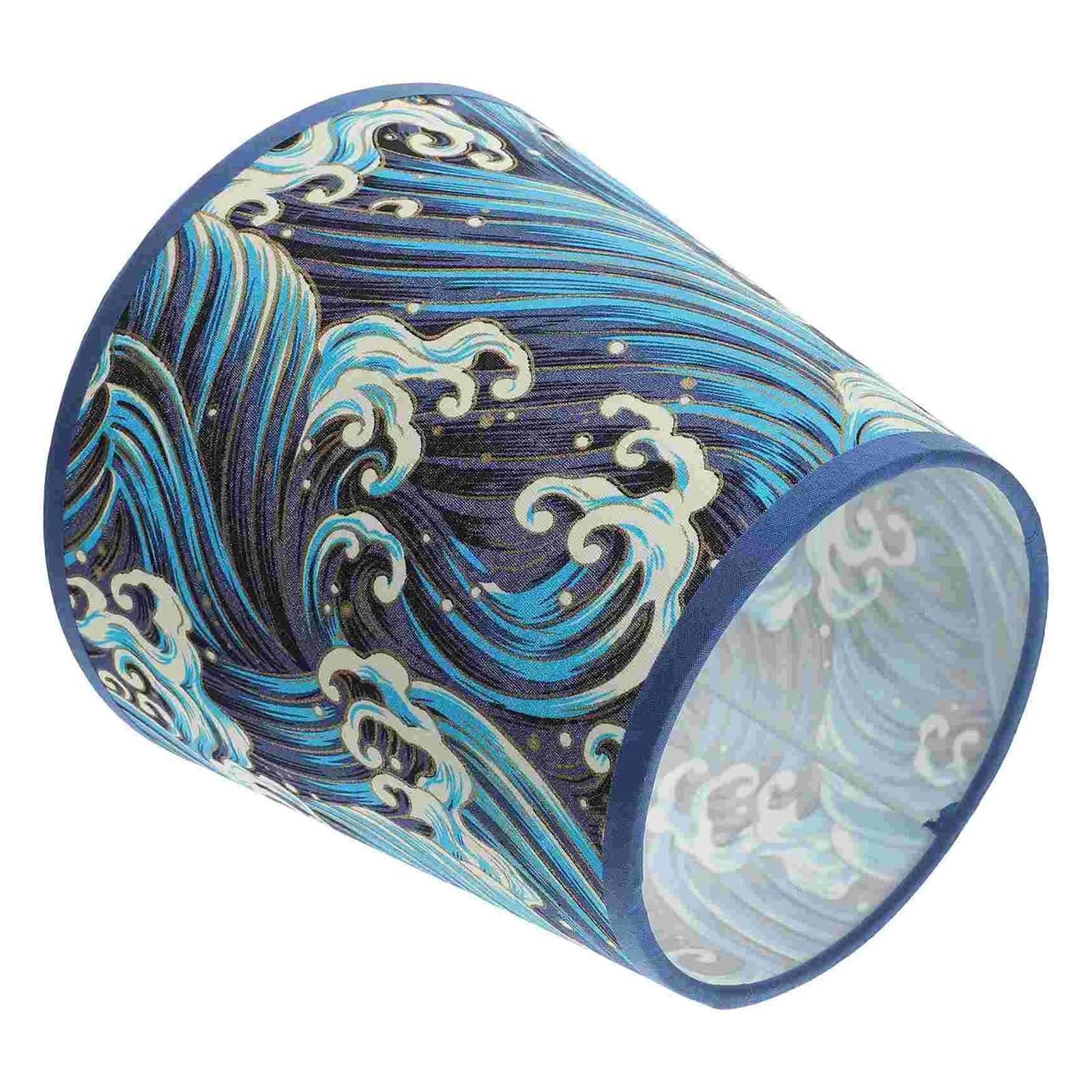 Rrypbovg Color 01 Lampshade Desk Lamp Shade Fabric Lamp Floor Lampshade Replacement With Sea Wave Print