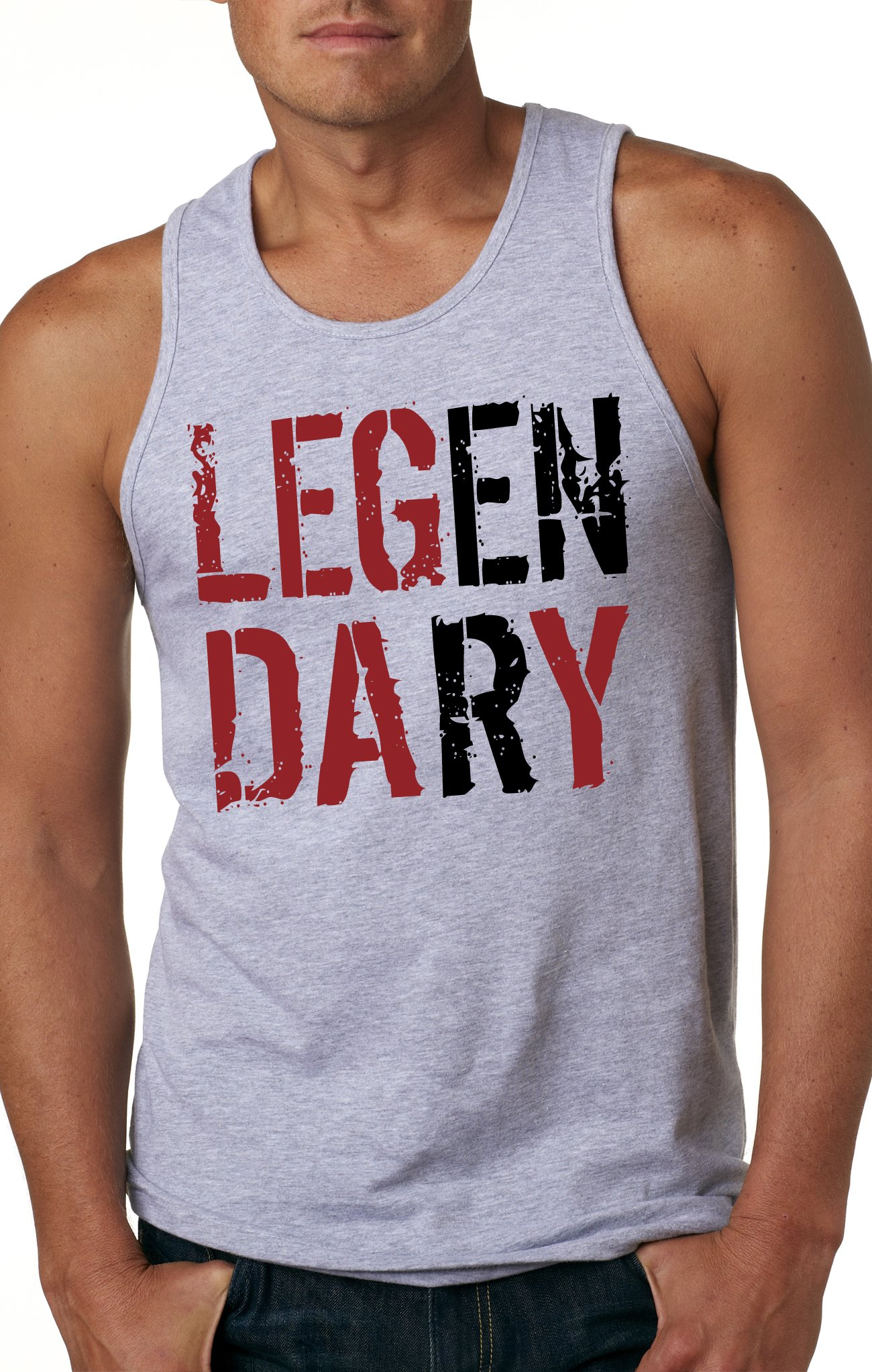 Mens Legendary Leg Day Tank Top Funny Lifting Workout Exercise Shirt