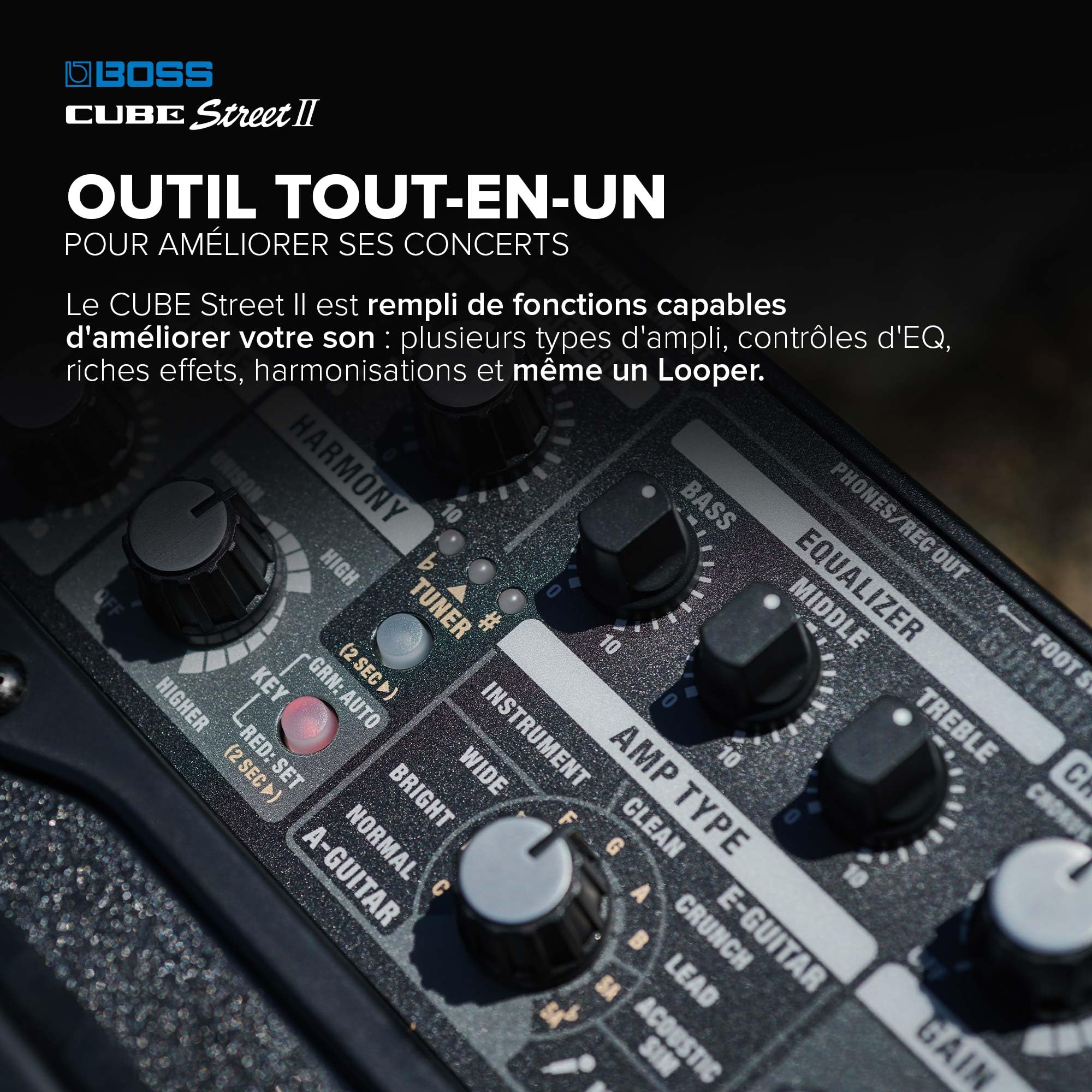 BOSS Cube Street II Ampli stéréo Portable alimenté par Piles Rouge