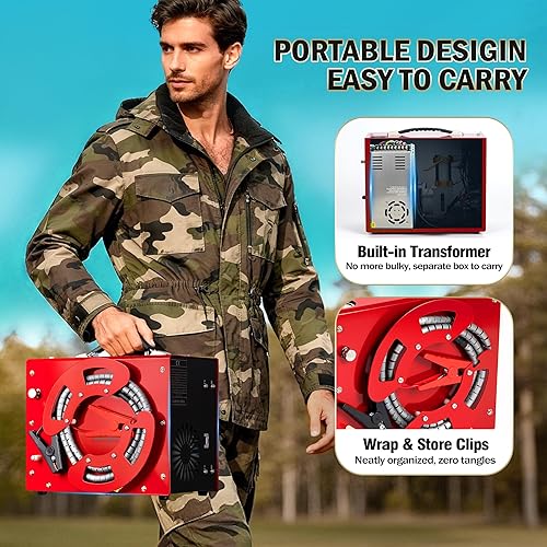 Miniatura 8 de TUXING Compresor de aire Pcp de 4500 psi, parada automática, sin aceite y agua, diseño portátil único vertical+carrete de alambre, convertidor de