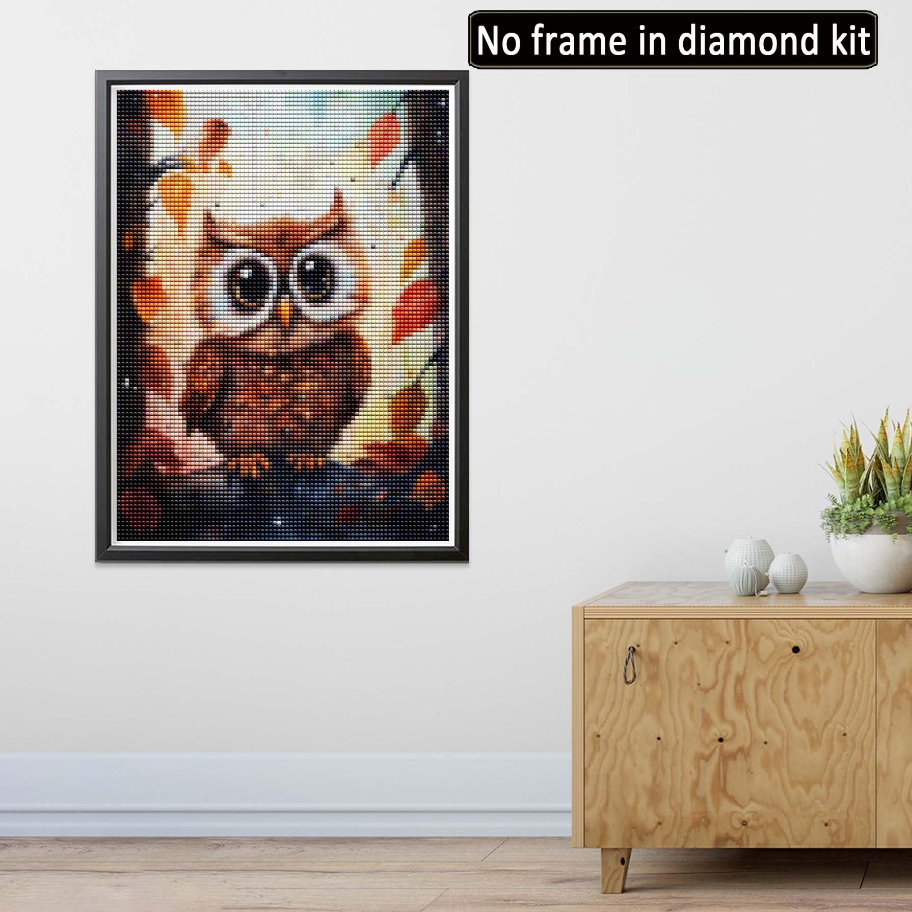 Lxmsja Kit De Peinture Diamant En Forme De Chouette Pour Adultes, Kit De Peinture Diamant 5D à Faire Soi-même, Kit D'image, Forme Spéciale, Points Diamantés, Décoration Murale 30 X 30 Cm
