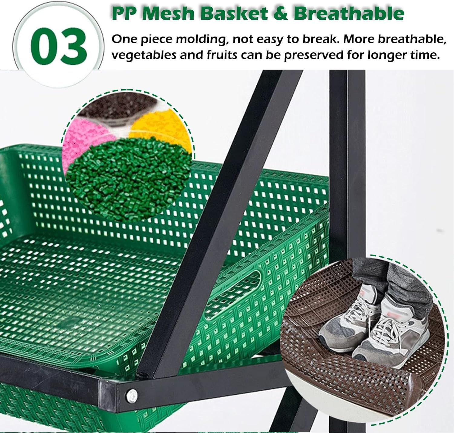 4 Tier Retail Display Rack Market Shelf,Fruit Vegetable Storage Basket,Supermarket Retail Merchandiser Kitchen Storage Rack,Utility Shelf Organizer for Supremarket Store Kitche