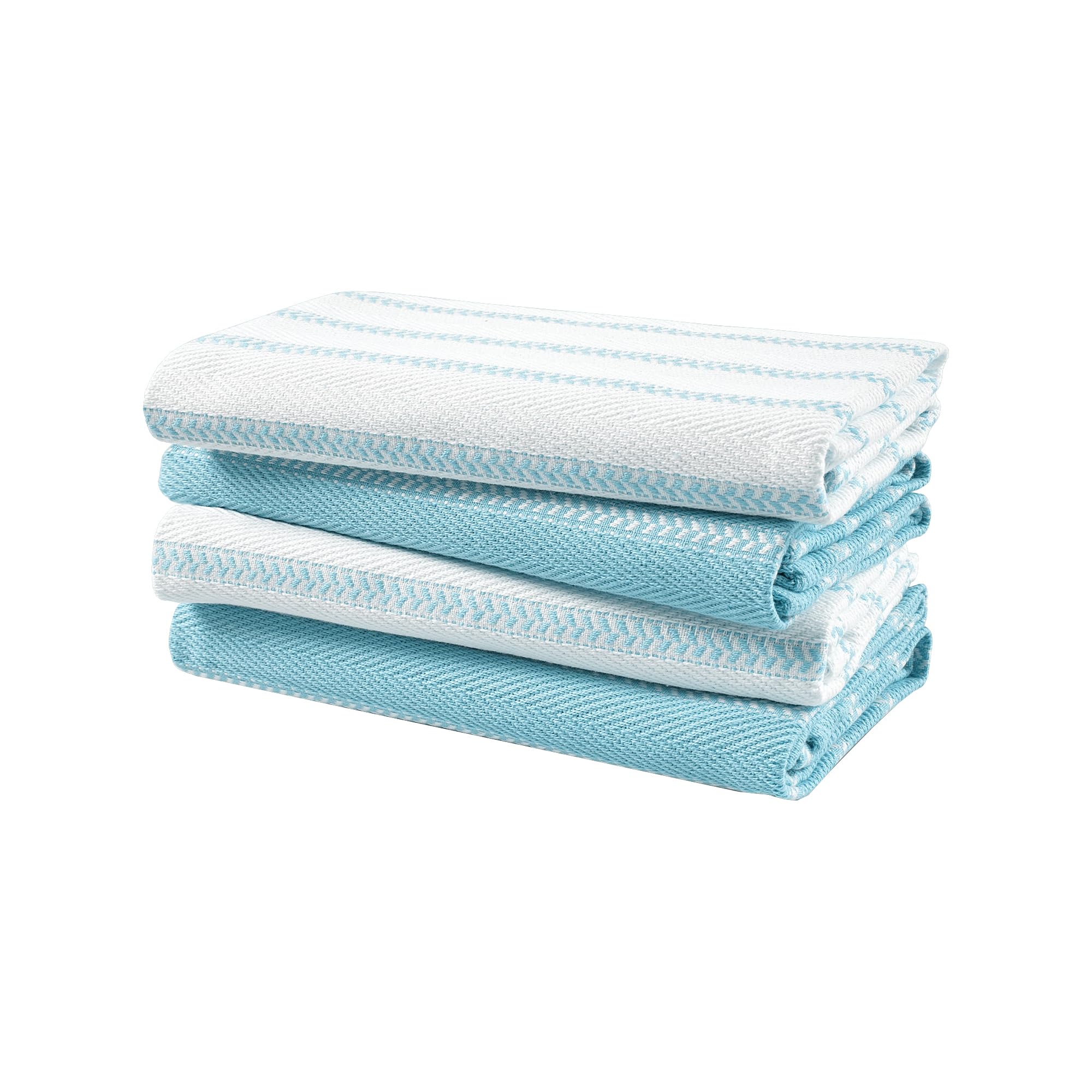 LANE LINEN Kitchen Towels Set - Pack of 4 Cotton Dish Towels for Drying Dishes, 18 x 28 , Kitchen Hand Towels, Absorbent Tea Towels, Dish Towels for Kitchen, Quick Drying Kitchen Towel Set - Aqua