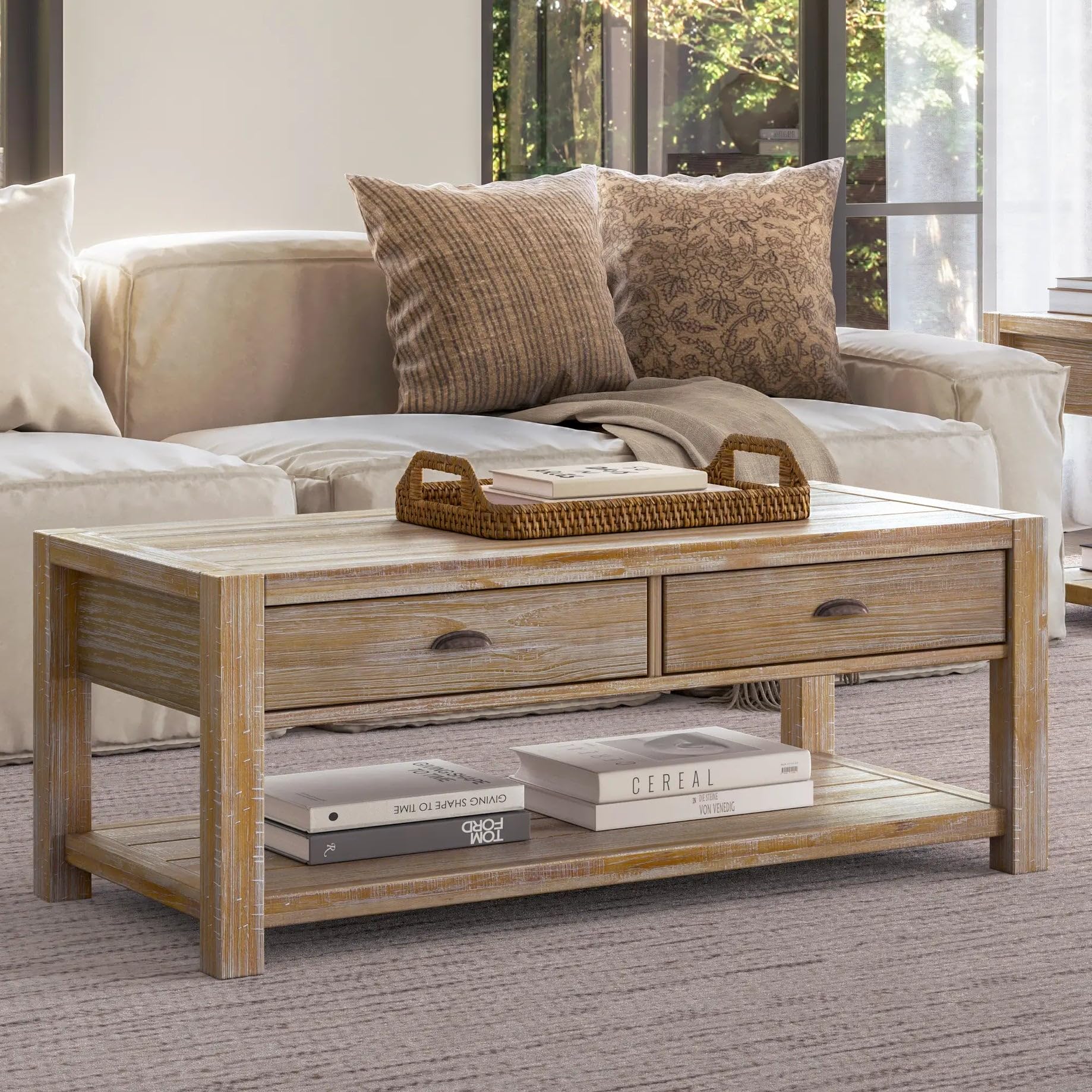 Amazon.com: Grain Wood Furniture Montauk Coffee Table, Solid Wood
