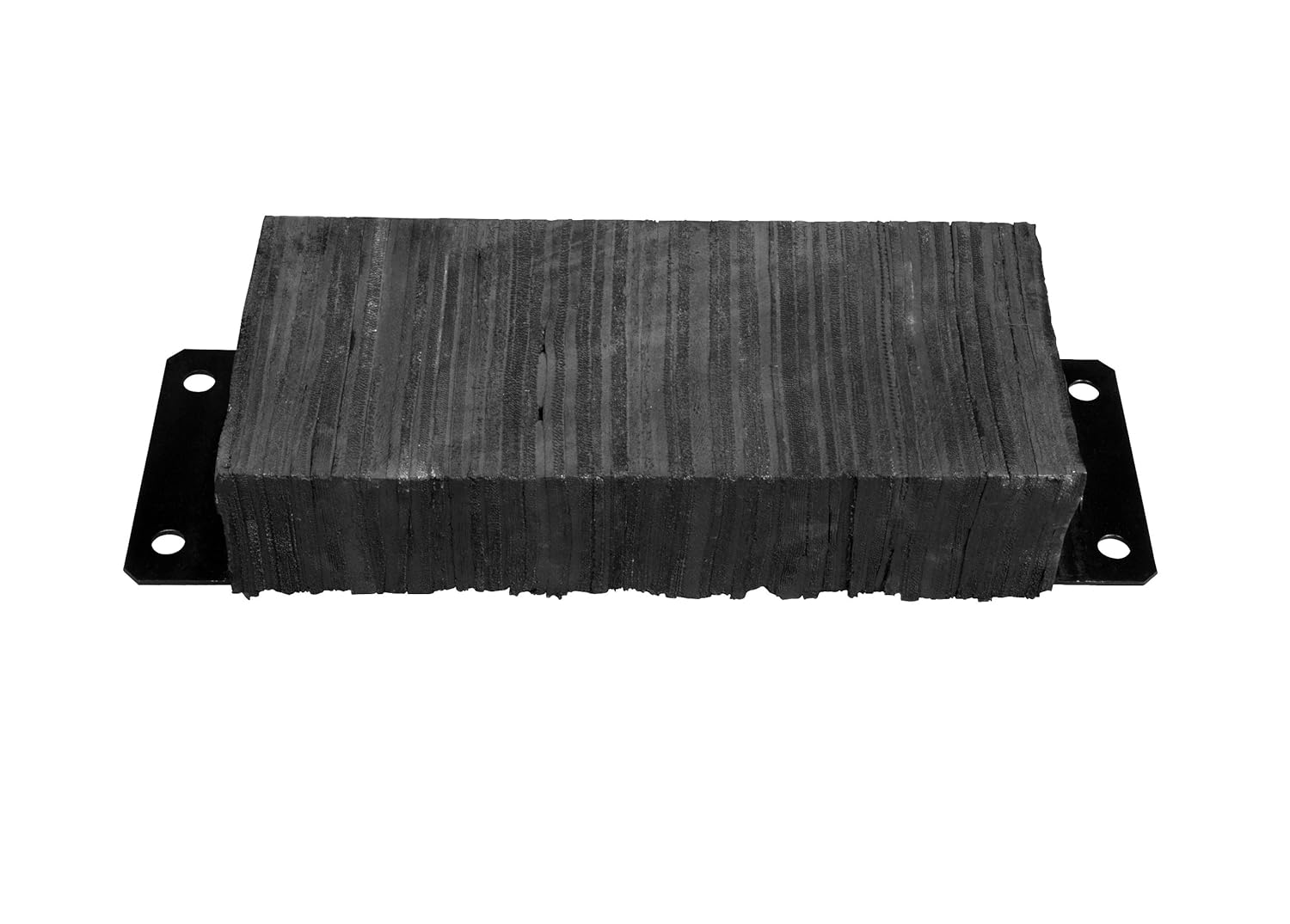 Economy Rubber Dock Bumper, Rectangular, Laminated, Horizontal Mount, 4
