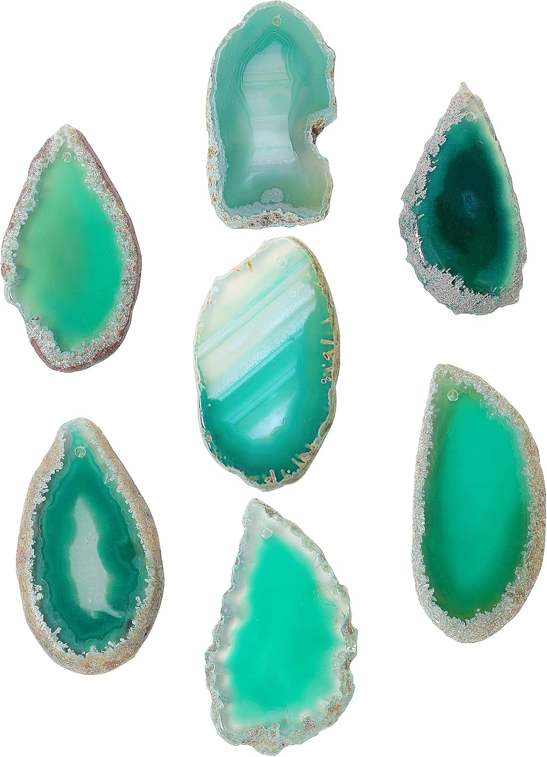 Cozy Tower Green Agate Wind Chimes for Outside Unique, Outdoor Home Garden Decor Geode Hanging Decorations