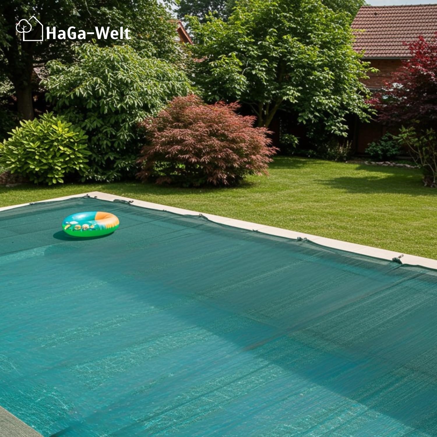 HaGa Premium Teichnetz & Pool Abdecknetz – 3 m Breite | 5m Länge | dunkelgrün – UV-beständiges, feinmaschiges Schutznetz für Gartenteich & Gartenpool – zuschneidbar als Laubnetz & Teichzubehör