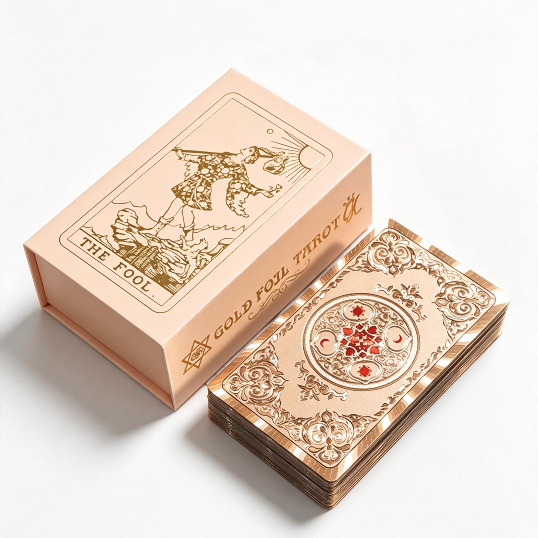 【正規品】上品で高級感溢れる✨ホワイト×ゴールドの箔押しタロットカード✨入手困難 Amazon.co.jp: ゴールドホイルタロットカード、ガイドブック付き預言者