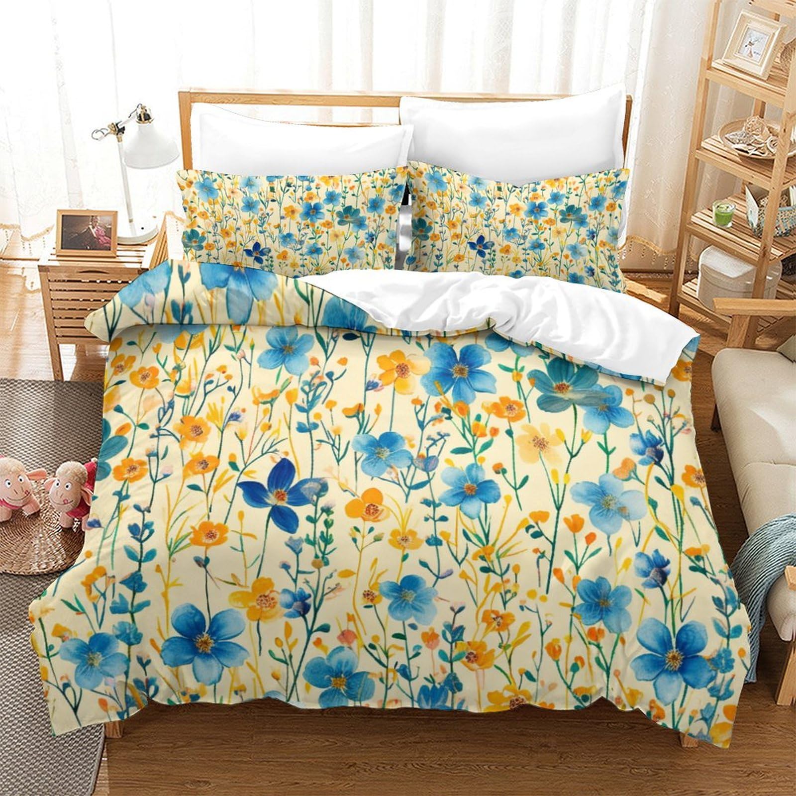 Ensemble de literie aquarelle 3D housse de couette 3 pièces 260x220 microfibre