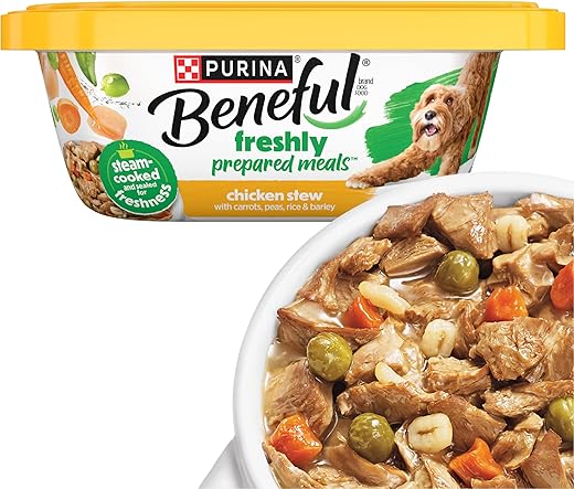 Purina Beneful High Protein Wet Dog Food With Gravy, Prepared Meals Chicken Stew – (8) 10 oz. Tubs