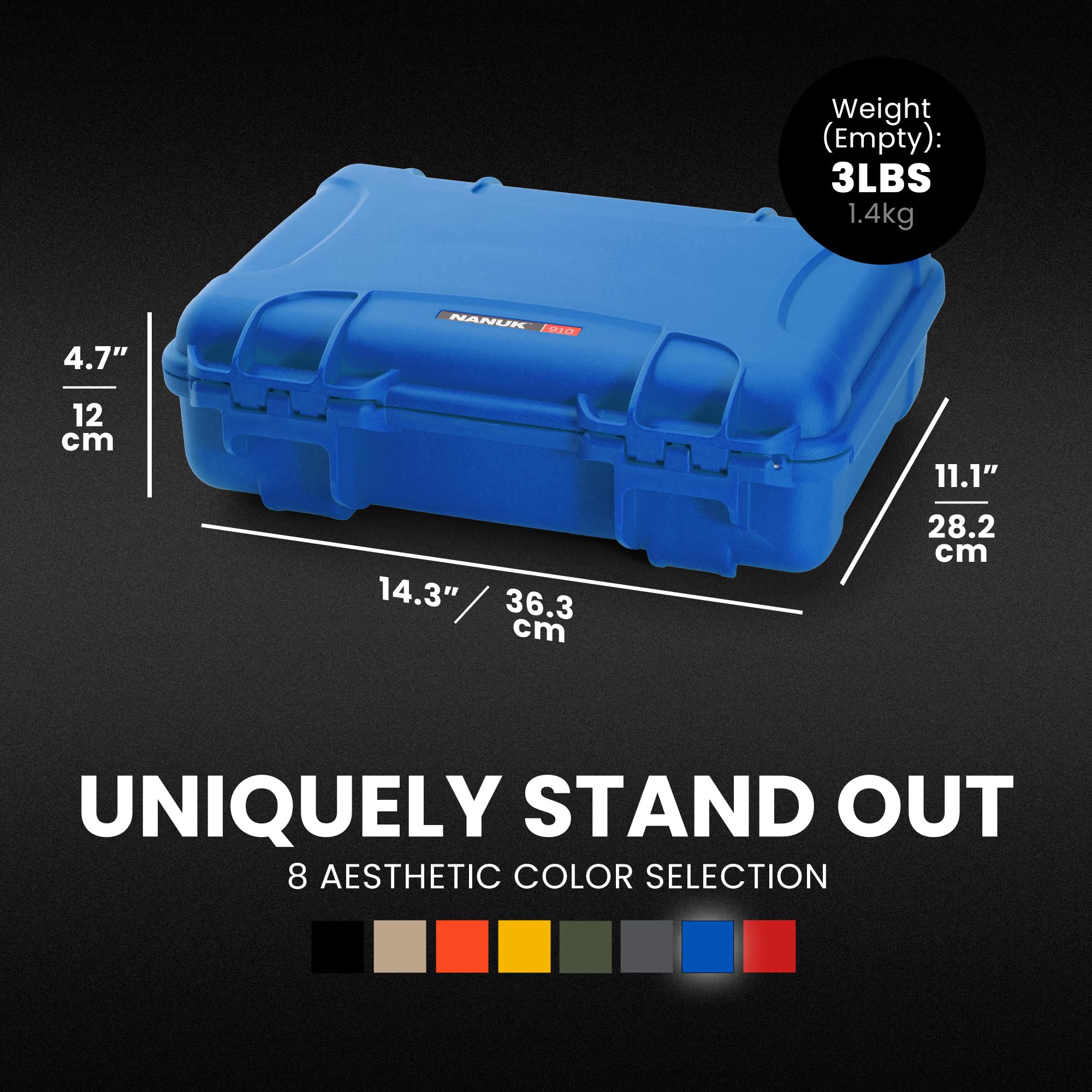 Nanuk 910 Wasserdichter Hartschalenkoffer leer - Blau