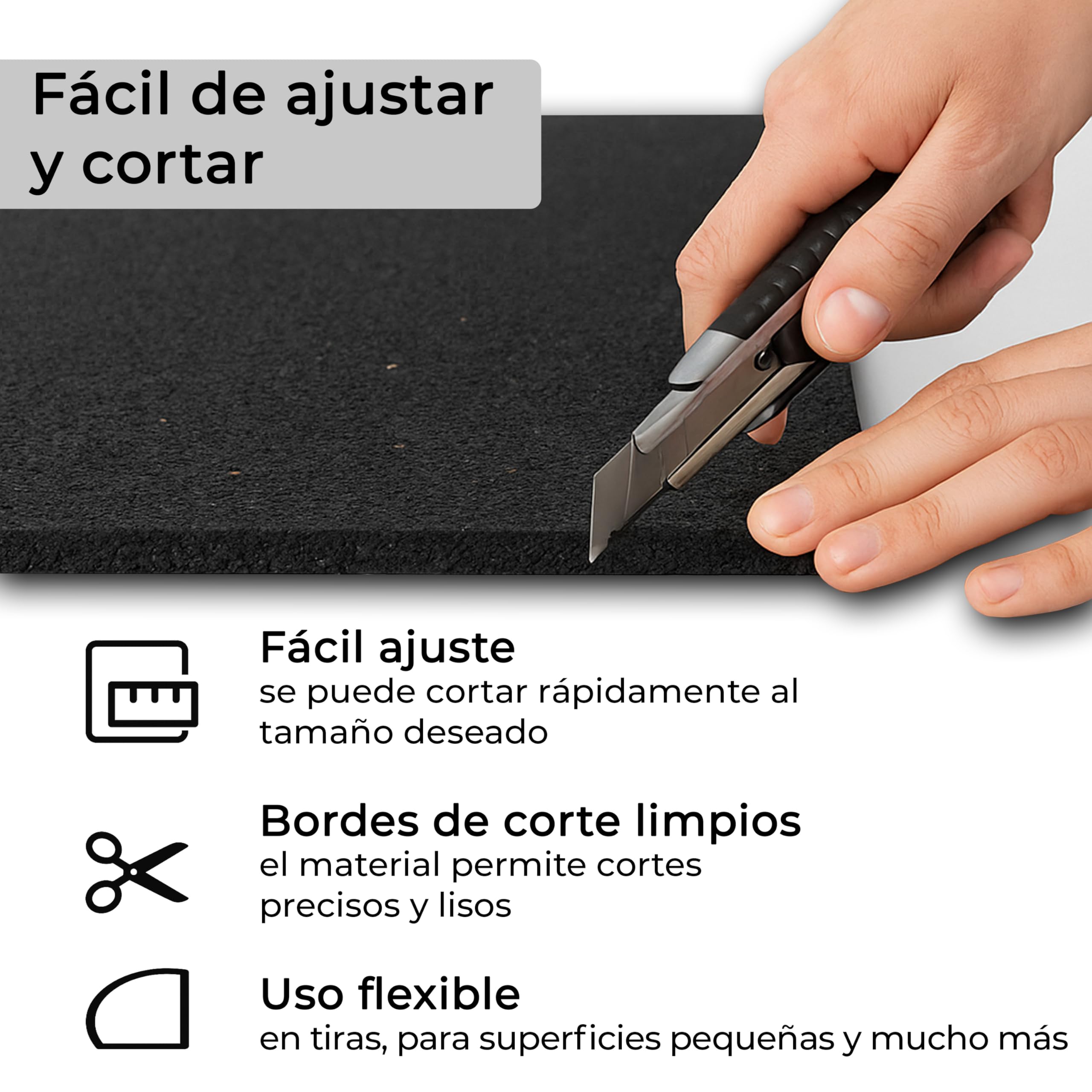 uficell Esterilla de protección para lavadora o secadora 61 x 61 cm – 8 mm de grosor – protección acústica premium