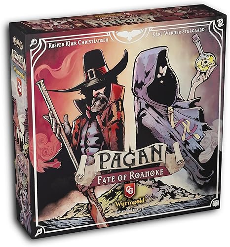 Miniatura 14 de Capstone Games Pagan: Destino de Roanoke - Juego de Fichas de Madera, 125 Fichas Pintadas y 3 Bolsas de Tela Impresas Personalizadas