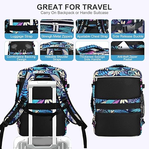 Miniatura 7 de HXLGMD Mochila de transporte, mochila de viaje para mujeres y hombres, aprobada por aerolíneas, tamaño de artículo personal, mochila casual de fin