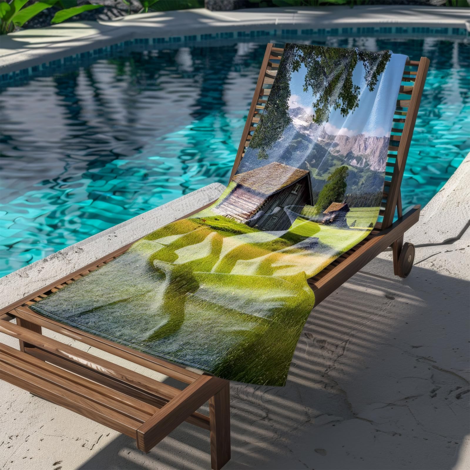 Tapis de Plage XXL Anti Sable Bleu Montagne Serviette Piscine Adulte,Natte De Plage Pliable, Voyage Accessoires De Plage Camping,Serviette de Bain Personnalisée