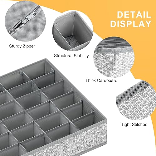 Miniatura 93 de Joyoldelf Organizador de cajones para calcetines, organizador de ropa interior, organizador de 16 celdas de tela, cajas de almacenamiento para Beige