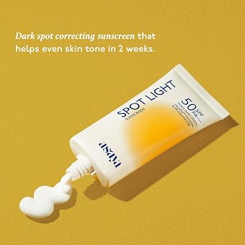 ASAYA Spot Light Depigmenting Sunscreen SPF 50 PA++++ In-VIVO Tested Niacinamide + Licorice Extract Oil-Free, No Cast, Daily Sunscreen For All Skin Types 50 g 50 g (Pack of 1) White