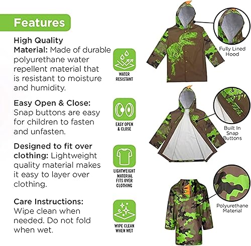 Miniatura 4 de Kids Umbrella for Girls and Boys & Rain Coats Set -Toddler Umbrellas Kids Raincoat Boys Girls Jacket (3-9 Years)