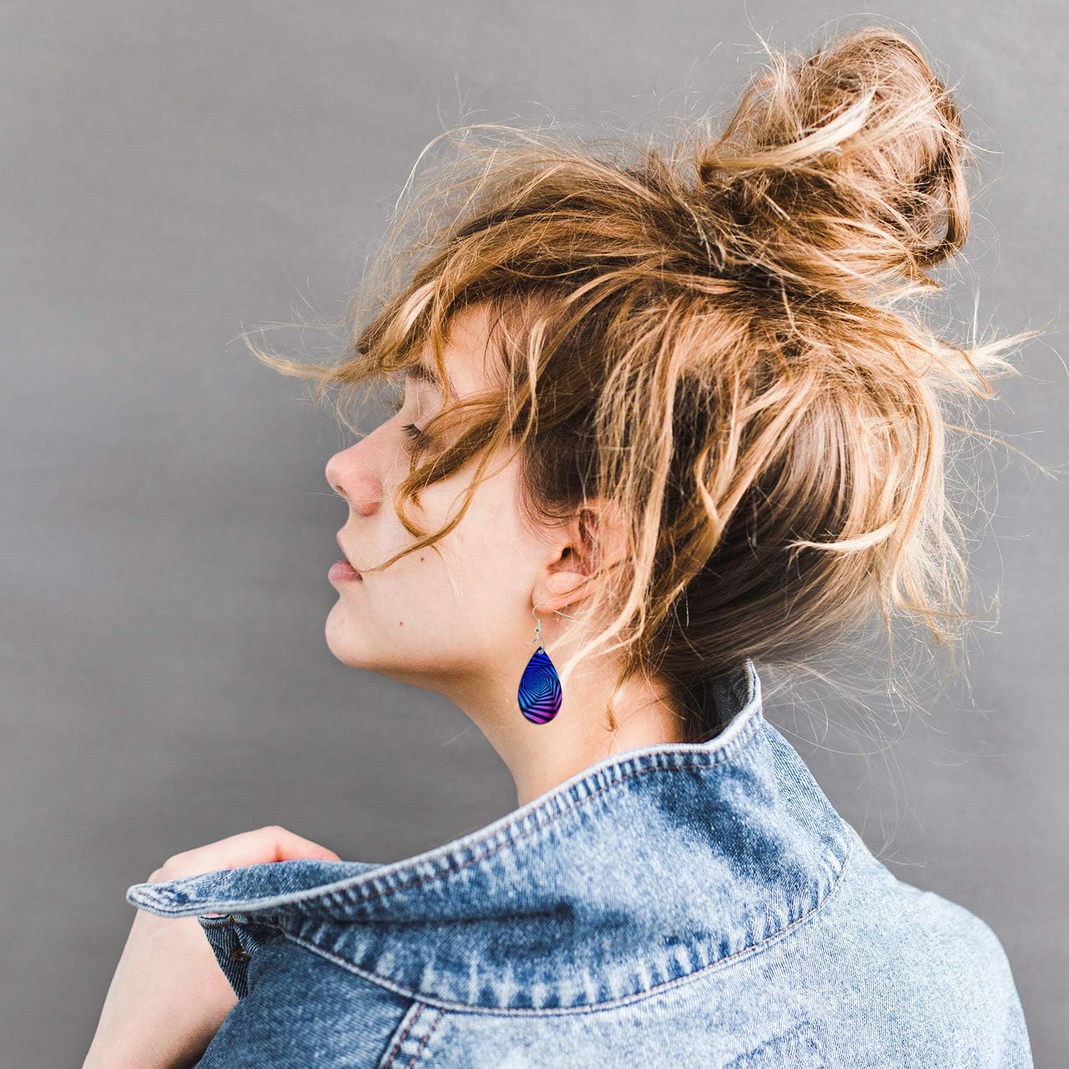 Pendientes de madera en blanco para mujeres y niñas, pendientes de lágrima, pendientes para hacer joyas, pendientes en blanco, colgantes a granel de bricolaje ligeros, 1,5x0,9"-36 piezas