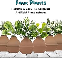 Vista 157 de Good Pet Stuff Kit original de caja de arena oculta y forro reutilizable, maceta redonda cerrada con plantas artificiales, sistema de filtro de olor