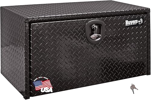 Miniatura 16 de Buyers Products 1725115 - Caja de herramientas de aluminio con banda de rodadura de diamante negro, 18 x 18 x 60 pulgadas, fabricada en los Estados