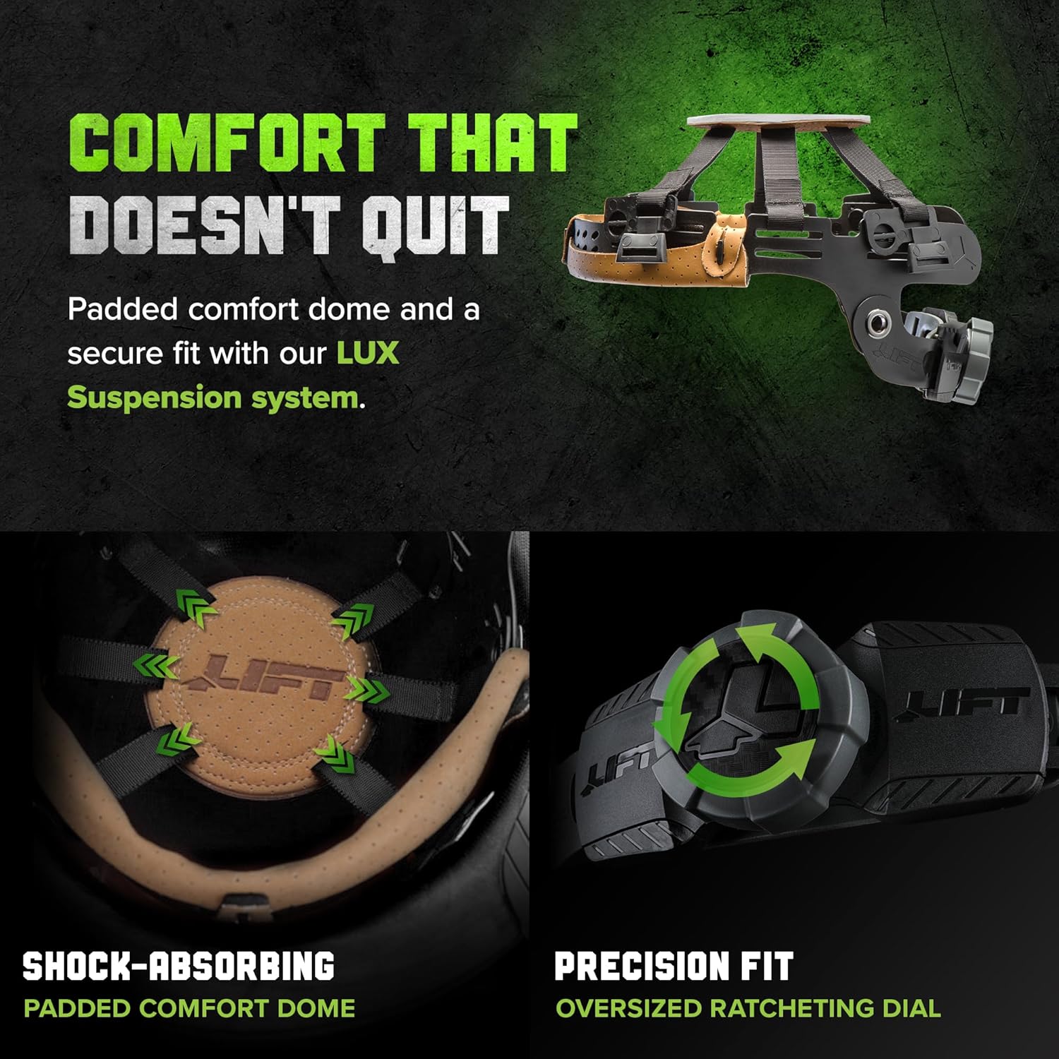 LIFT SAFETY Dax Carbon Fiber Full Brim Hard Hat | Safety/Construction Helmet w/ 6 Point Suspension for Comfort & Impact Protection - Image 4