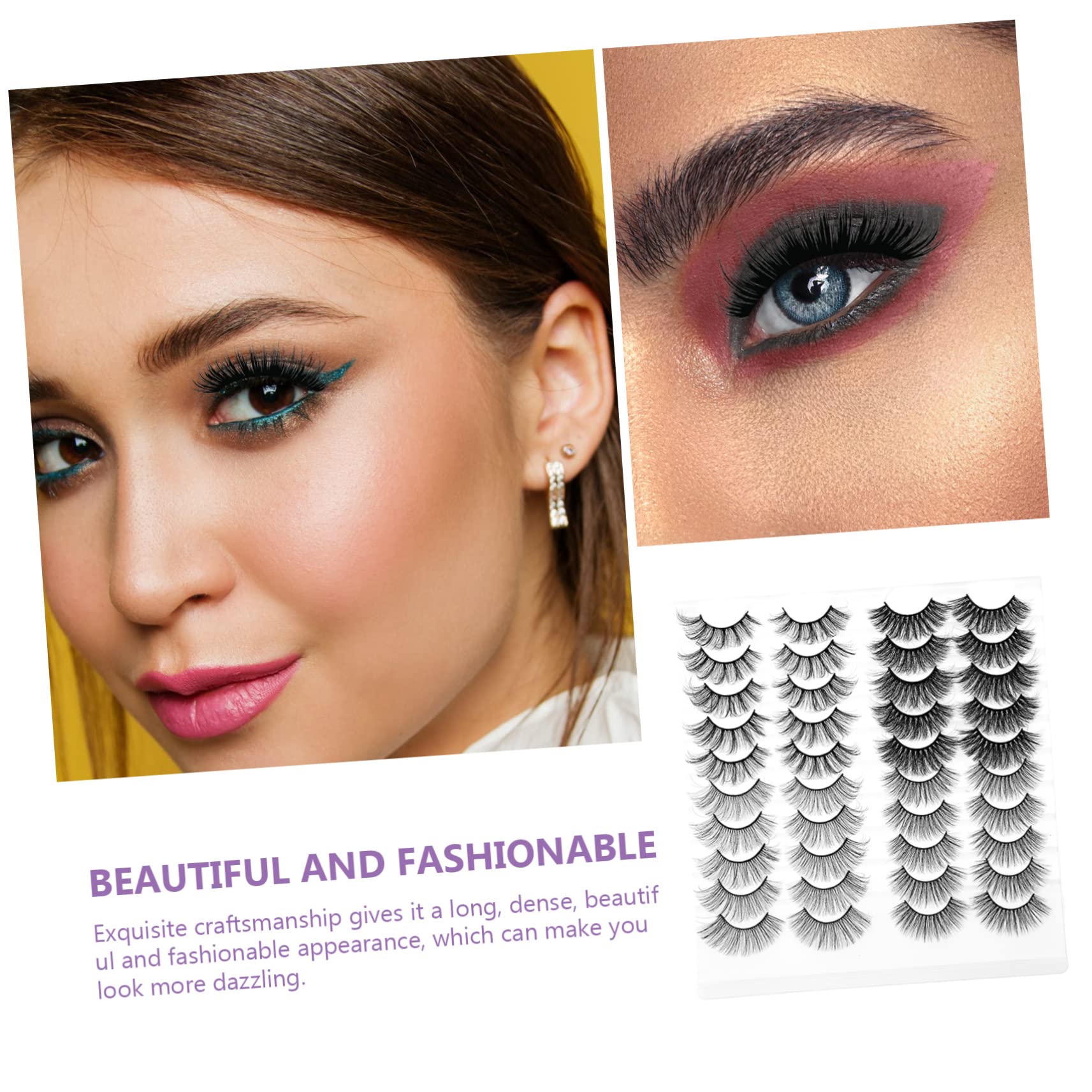 Ipetboom 60pares Pestañas Postizas Naturales De Cosméticos Para Chicas Efecto Realista y Reutilizables Para Maquillaje Atractivo
