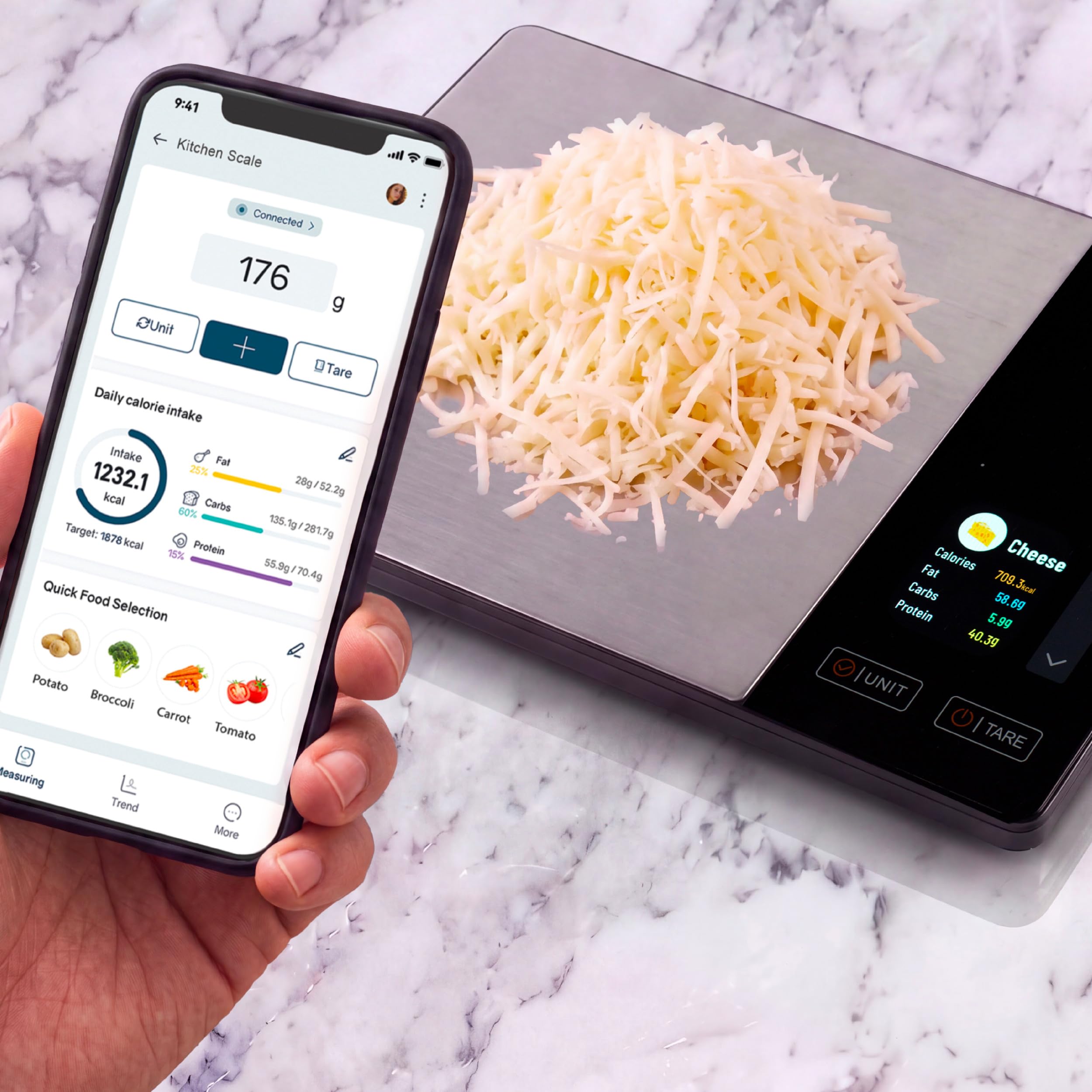 Salter Balance Nährwert-Küchenwaage 5 kg, Bluetooth-App
