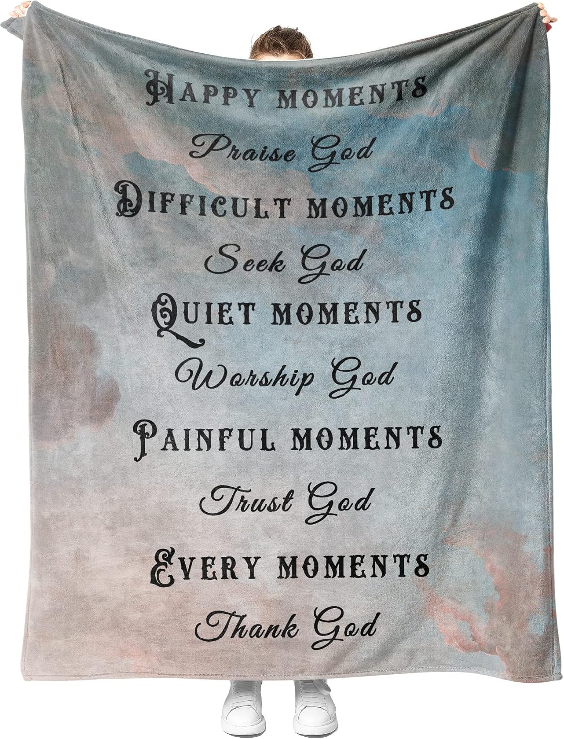 Healing Throw Blanket with Inspirational Thoughts and