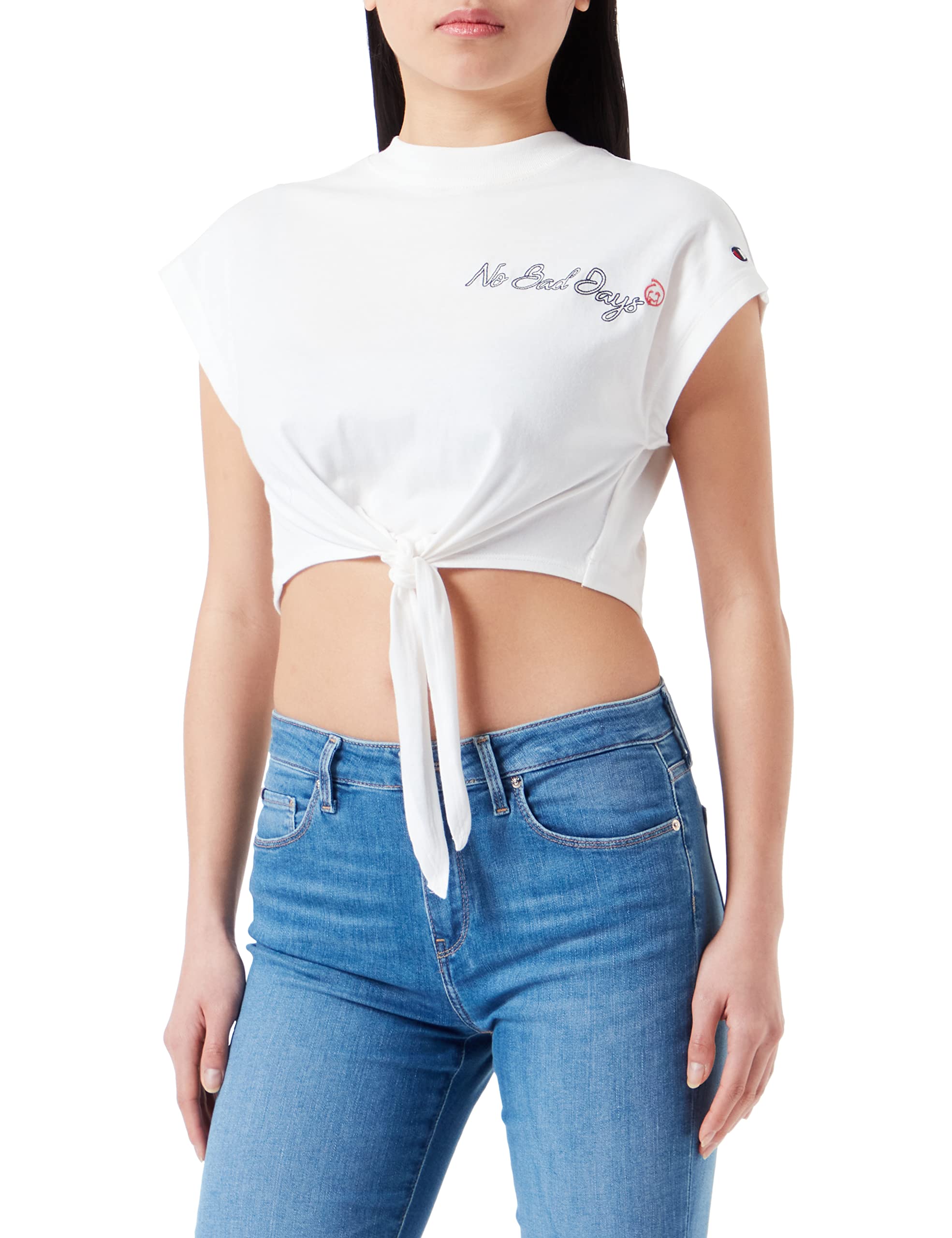 Champion Rochester 1919-Made with Love Crop S-L T-Shirt, Off-White (Way), XL Women's, Off-White (Way), XL