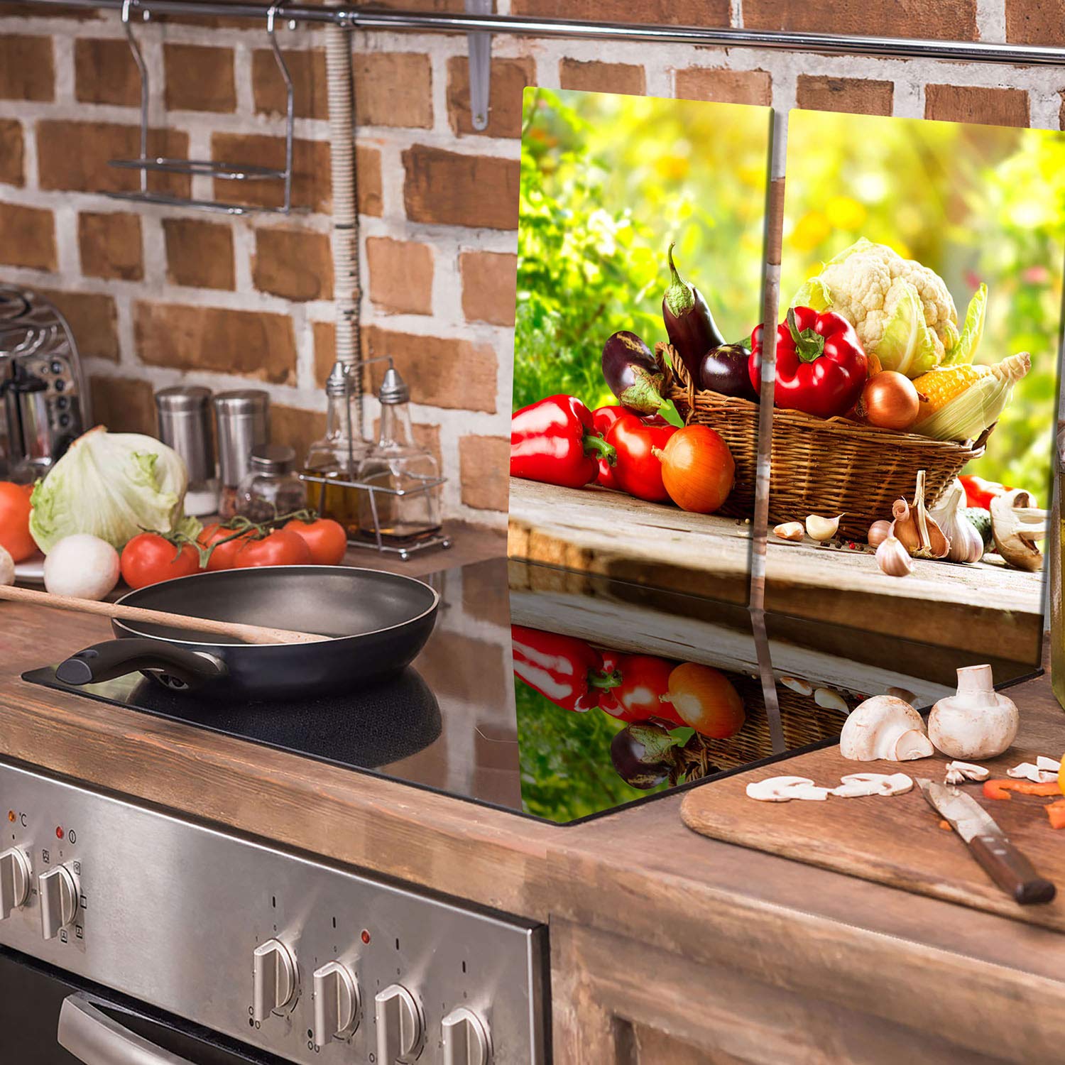 QTA | fornuis afdekplaten set 2 x 30 x 52 cm keramische plaat afdekking glas spatbescherming afdekplaat glasplaat fornuis keramische veldafdekking groente QTA | fornuis afdekplaten set 2 x 30 x 52 cm keramische plaat afdekking glas spatbescherming afdekplaat glasplaat fornuis keramische veldafdekking groente