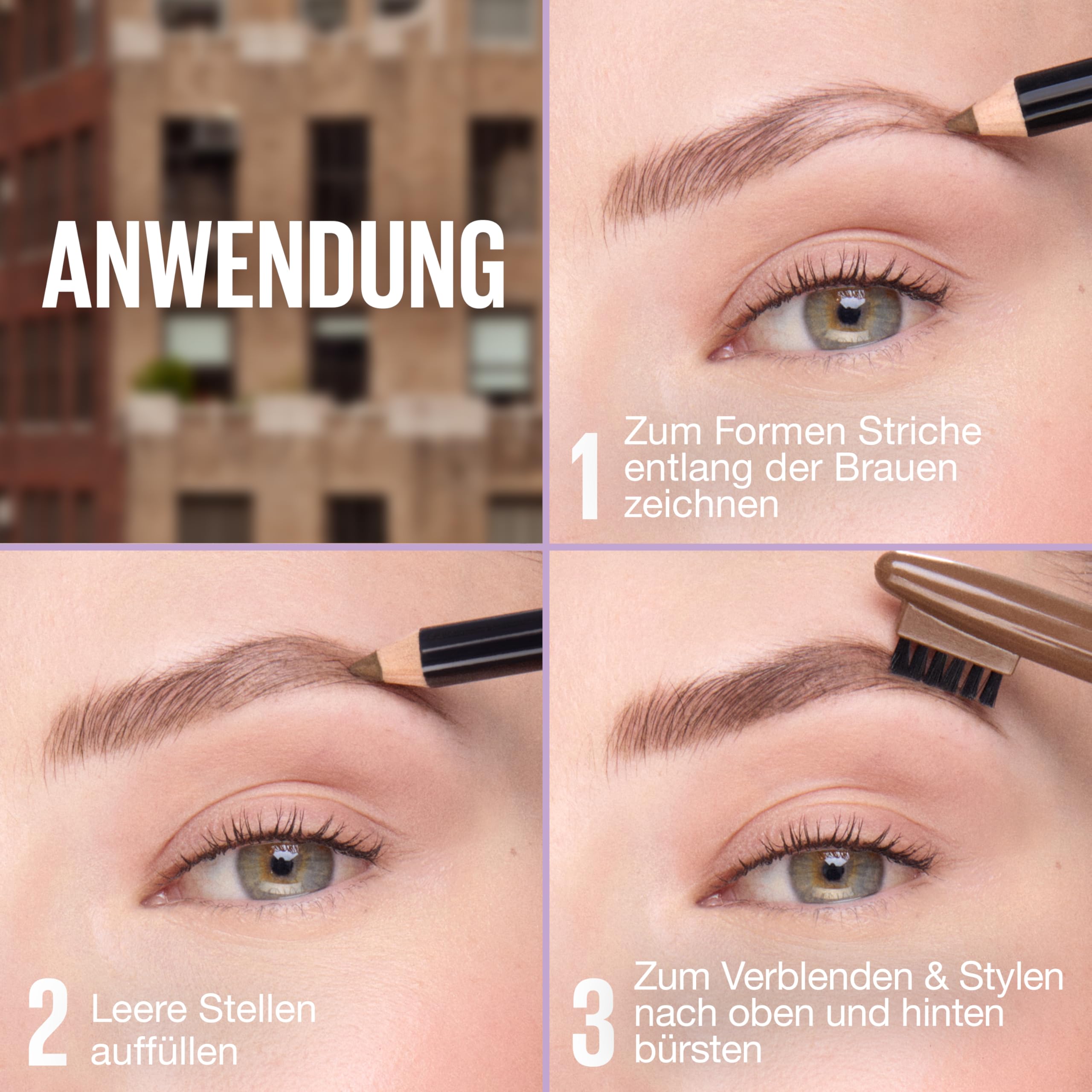 Maybelline New York Quick Shaper Kaş Şekillendirici Kalem - 04 Medium Brown (3 paketi)