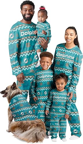 FOCO Women's NFL Team Ugly Pattern Matching Set Family Holiday Pajamas