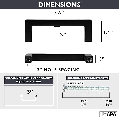 Miniatura 9 de Ilyapa - Manijas de gabinete con múltiples estilos y cantidades de paquetes para elegir.